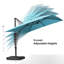Parasol extérieur en porte-à-faux rectangulaire en aluminium 120 '' x 156 '' avec base et lumières-905090949