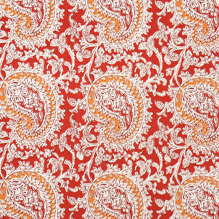 Floral Fabric, Mineral Red/Ginger
