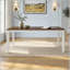 Table de salle à manger extensible de style campagne moderne en brun et beige