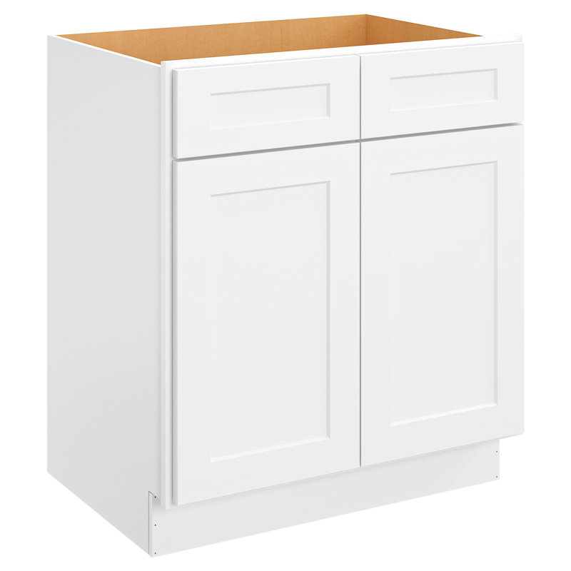 Armoire de base en contreplaqué H 34,5 po  prête à assembler, Blanc shaker, H 34,5 po x l 30 po x P 21 po