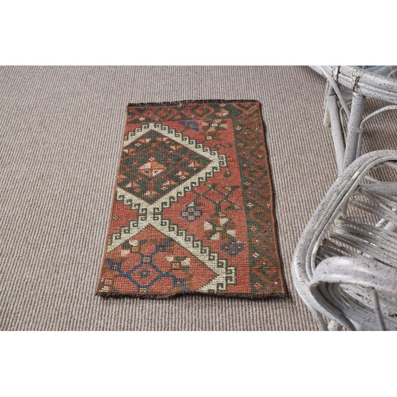 Handwoven Vintage Turkish Rug with Unique Bohemian Accent Ideal for Decorating Living Spaces