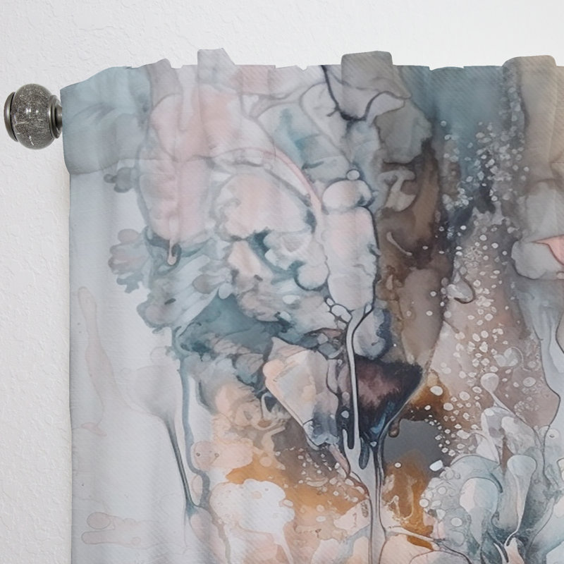 Gizi - Peinture éclatante II - Rideau en velours moderne - obscurcissant - 1 panneau, L 52 po x L 84 po