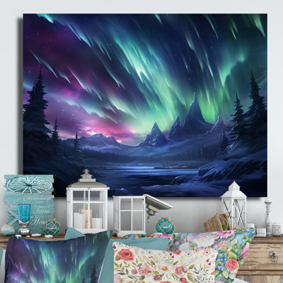 Vibrant Northern Lights - impression sans cadre sur métal
