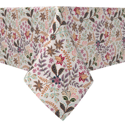 Rectangular Floral Cotton Twill Tablecloth