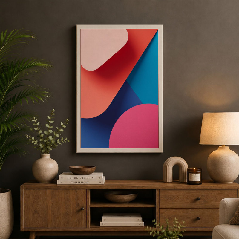 Colour Harmony Geometric - Wrapped Canvas, 36x24 - 91.4 x 61.0 cm, Ochre Border