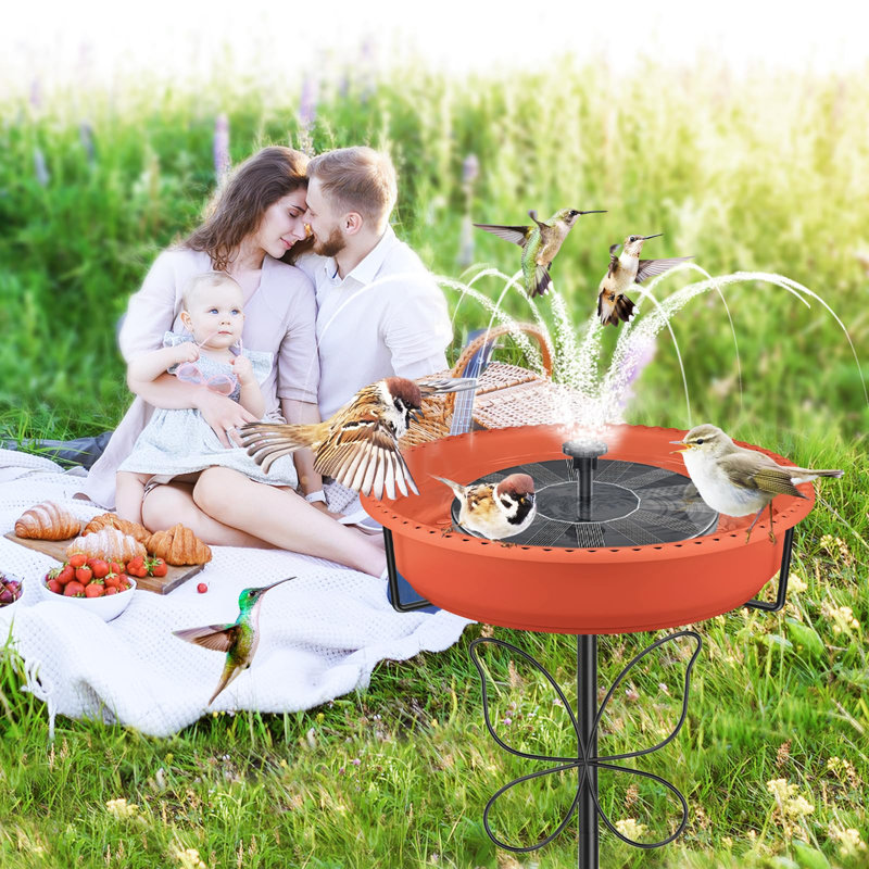 Metal Birdbath, Brown