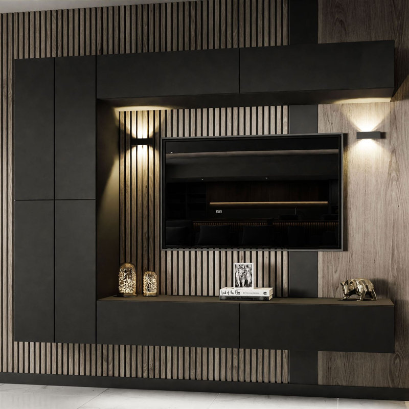 Spataro Unfinished Entertainment Centre for TVs up to 75", Black Matt