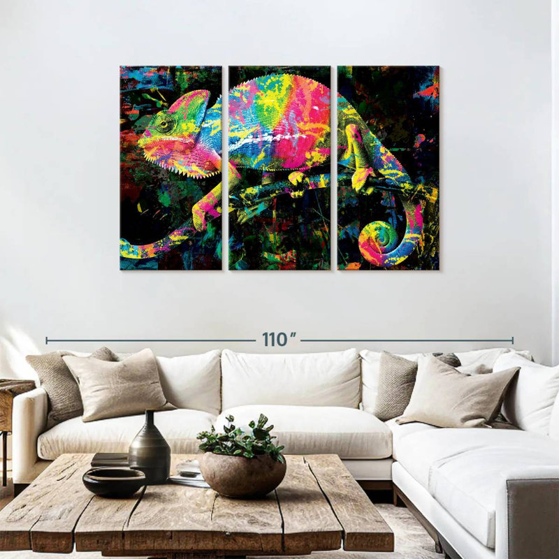 Peinture de caméléon Brampt, H 48 po x l 74 po