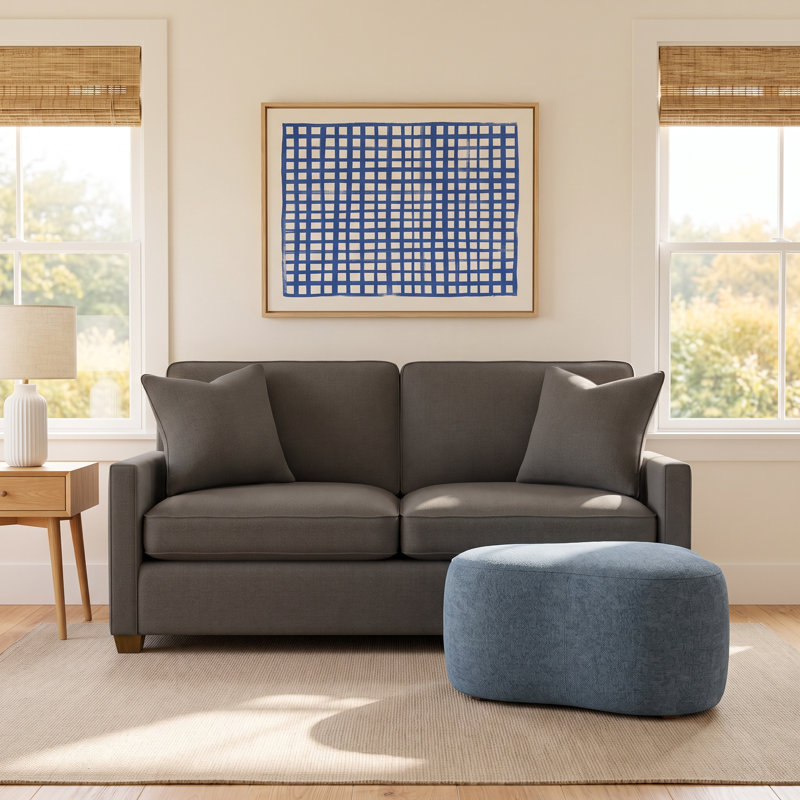 Nicklaus Sleeper Sofa, Havana Finish, 5" Innerspring Mattress, Brown Geometric, 0456-33