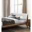 Lit 1 pièce en tissu tête de lit à oreilles, cadre de lit plateforme, prêt pour le matelas, style Mid-Century moderne-1270222727