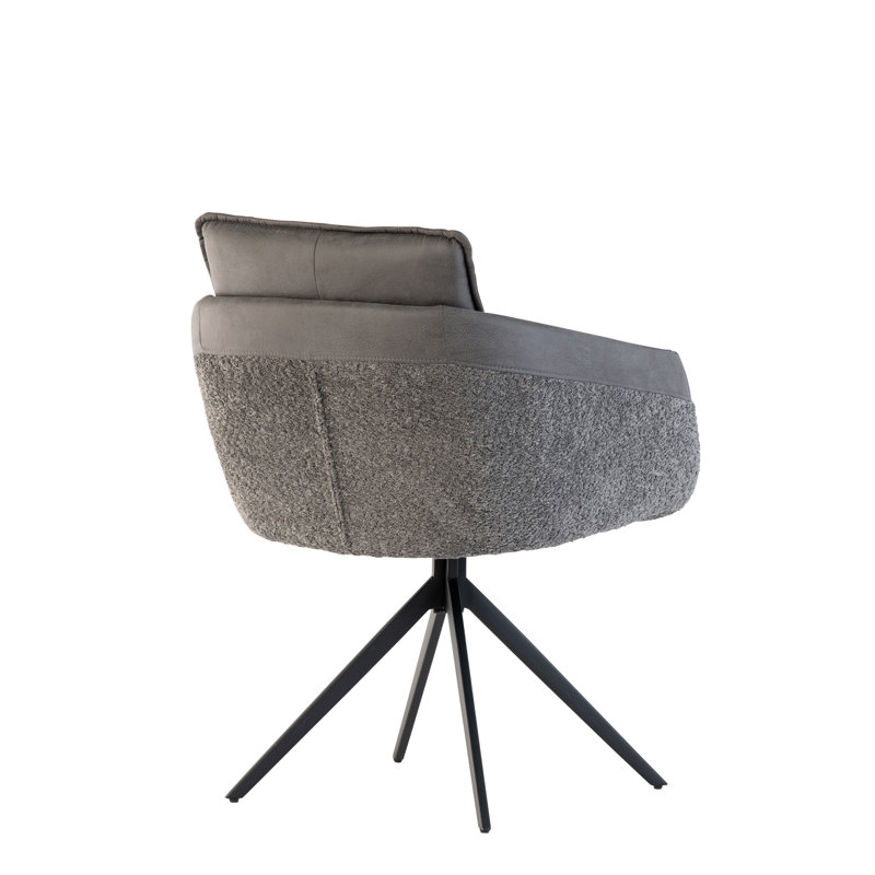 Ervine 48cm H Upholstered Metal Armchair in Grey
