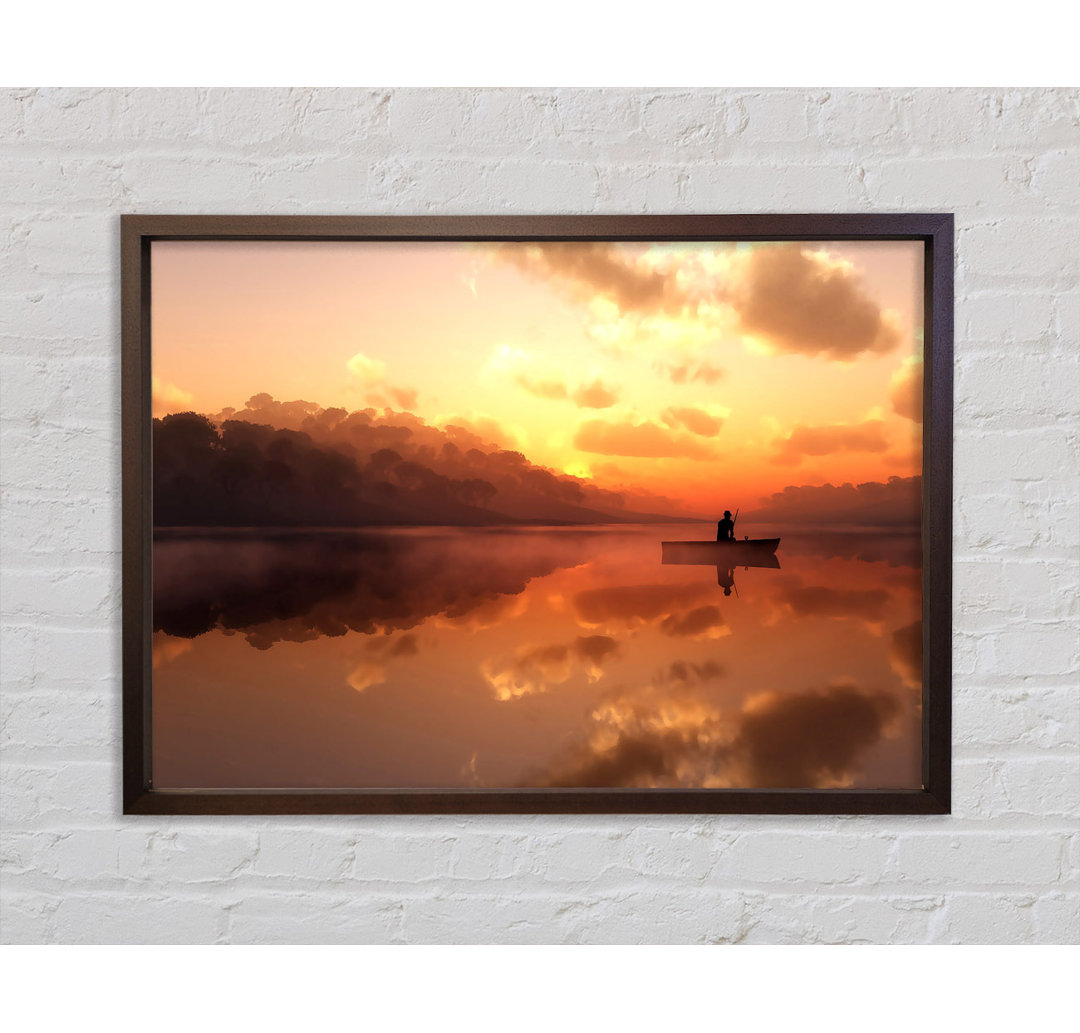 Angeln in der ruhigen Himmel Reflexion - Einzelbild Frame Kunstdrucke auf Leinwand