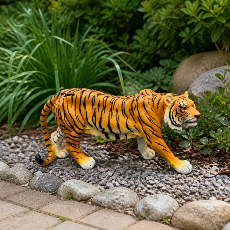 Walking Tiger Garden Statue, Orange