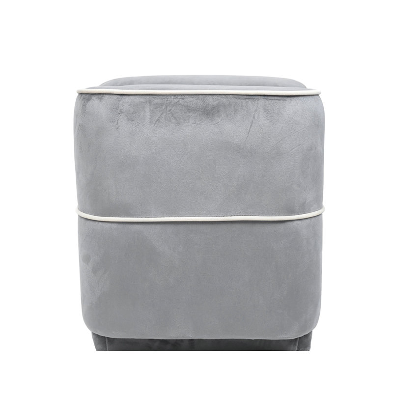 Banc de rangement rembourré, Gris, Gris