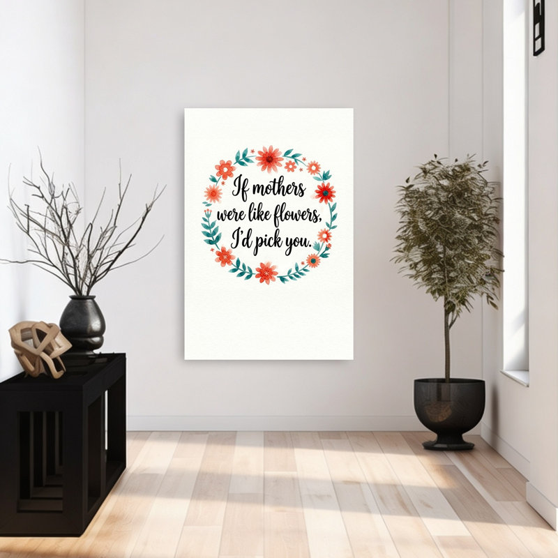 «If Mothers Were Flowers», art mural abstrait printanier, 48" H x 32" W