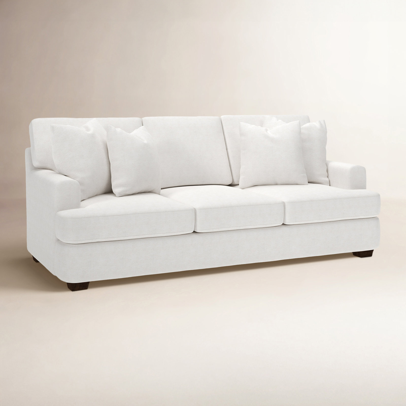 Emilio 90'' Upholstered Sofa, Macc Ecru