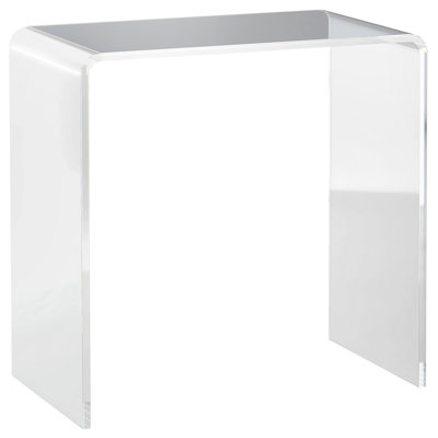 Clear Acrylic Rectangular Table 21" Long - Strong And Attractive Display Bedside Clear, Modern Bedroom