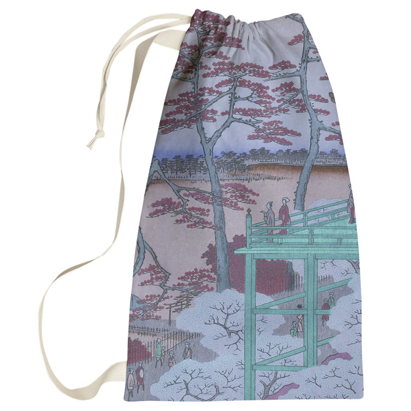 Macintyre Fabric Laundry Bag with Handles, Small ( 64" H x 20" W x 1.5" D), Red/Green