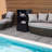 Valet Pool Towel Rack, Waterproof PE Plastic Rattan Wicker Storage Organizer, Indoor Outdoor Spa, And Hot Tub Accessory Storage, 2 Shelves, 1 Basket Drawer-1618444114