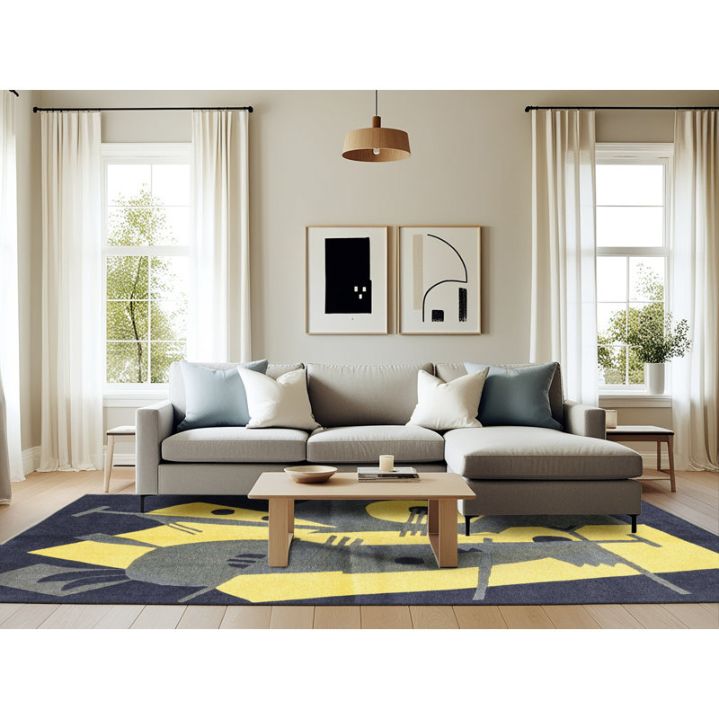 Abstract Indoor Rug, Rectangle 6' x 9'