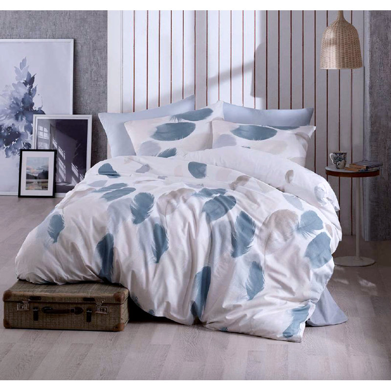 Sateen Abstract Sheet Set, King Sheet Set with 2 Pillowcases