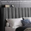 Upholstered Bed Frame with Channel Tufted Headboard-77082534-77082535