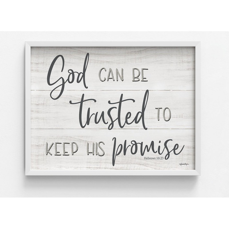 God Can Be Trusted By Susie Boyer, Hebrews 10:23 Poster, Framed Bedroom Biblical Art Decor, Extra Large Bible Verse Poster Print