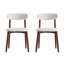 Ensemble de chaises de salle à manger rembourrées Modern 2 pièces avec dossier incurvé et structure en bois massif-400177110