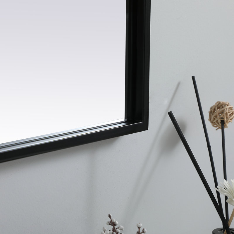 Miroir mural Sabine, Noir, 30 po x 30 po