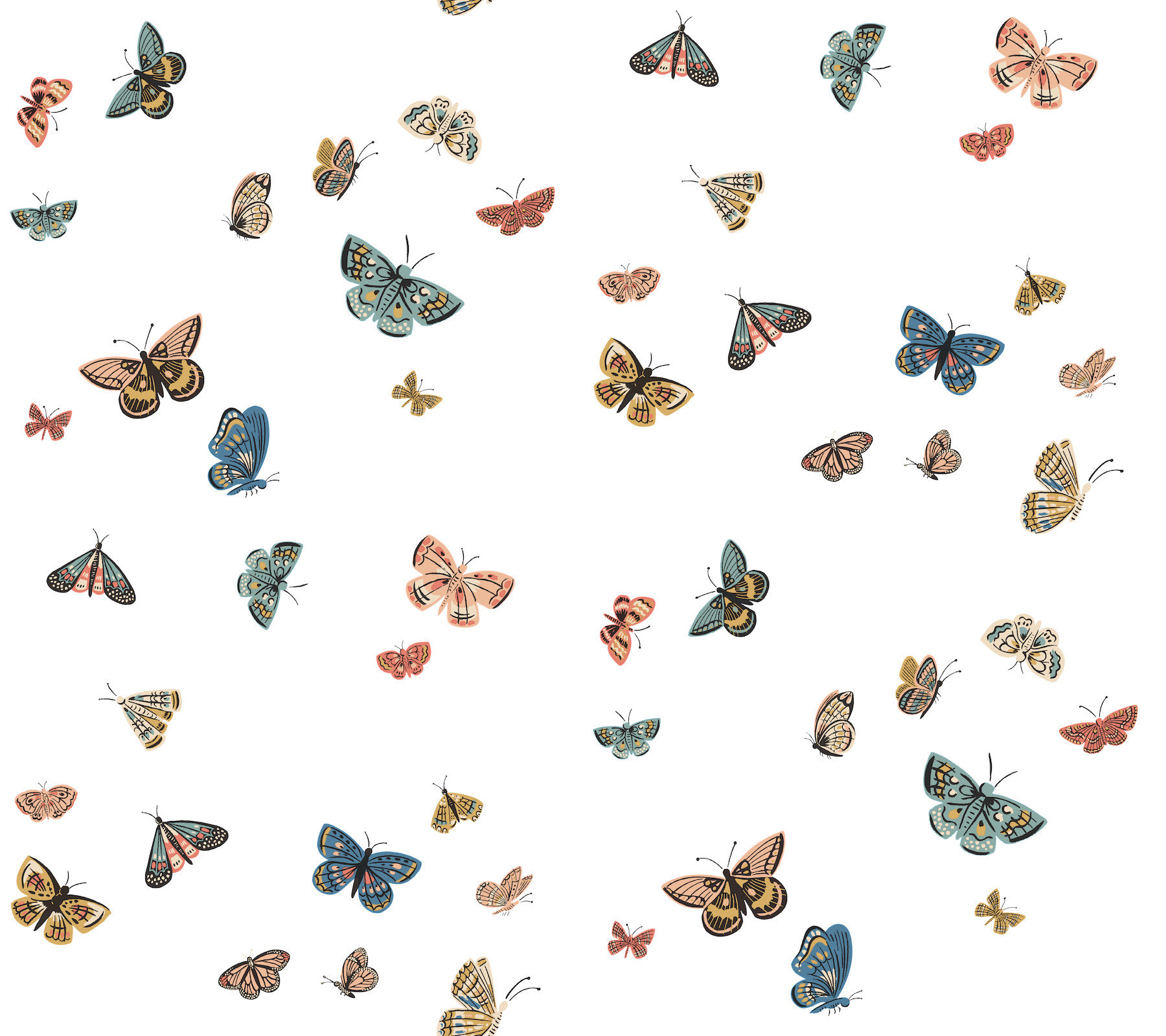 Rifle Paper Co. Butterfly House Peel and Stick Wallpaper - White | Birch Lane