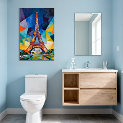 Scénario et paysages urbains colorés, tour Eiffel géométrique