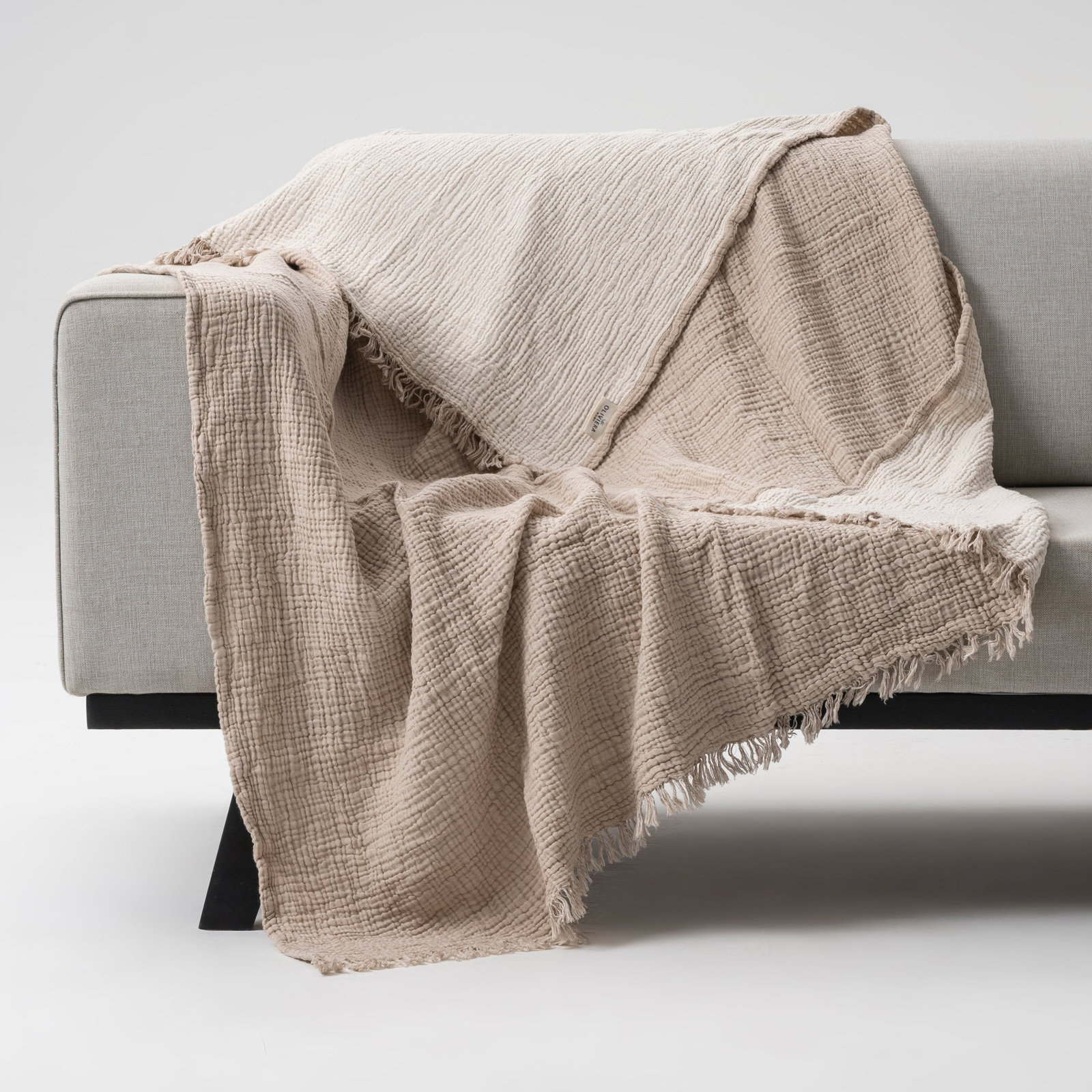 Cotton Gauze Throw Blanket, Sand