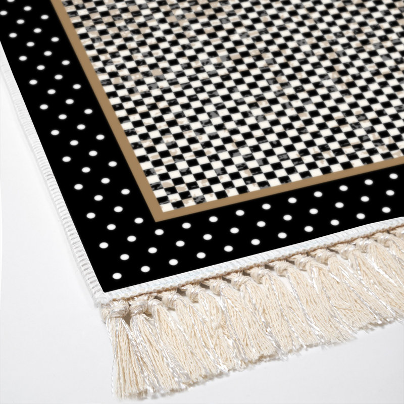 Tapis noir / gris Celya, Rectangle 2 pi 7 po x 3 pi 11 po