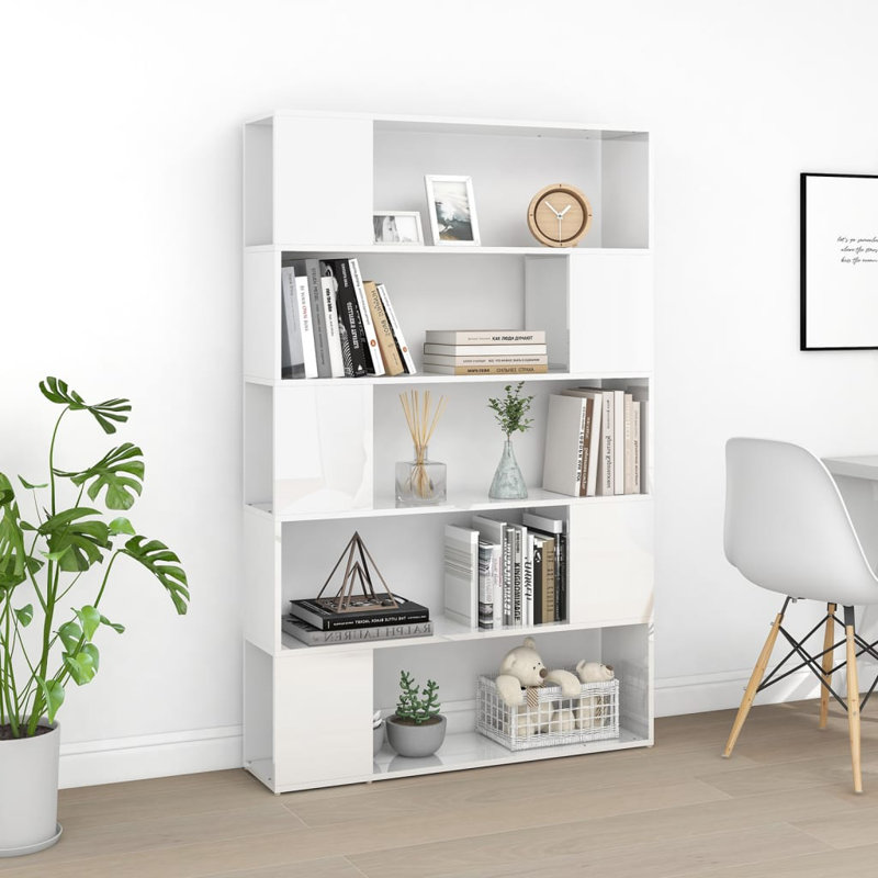 Bibliothèque vidaXL, Blanc,  (6 tablettes) H 74 po x l 39 po x P 9,5 po
