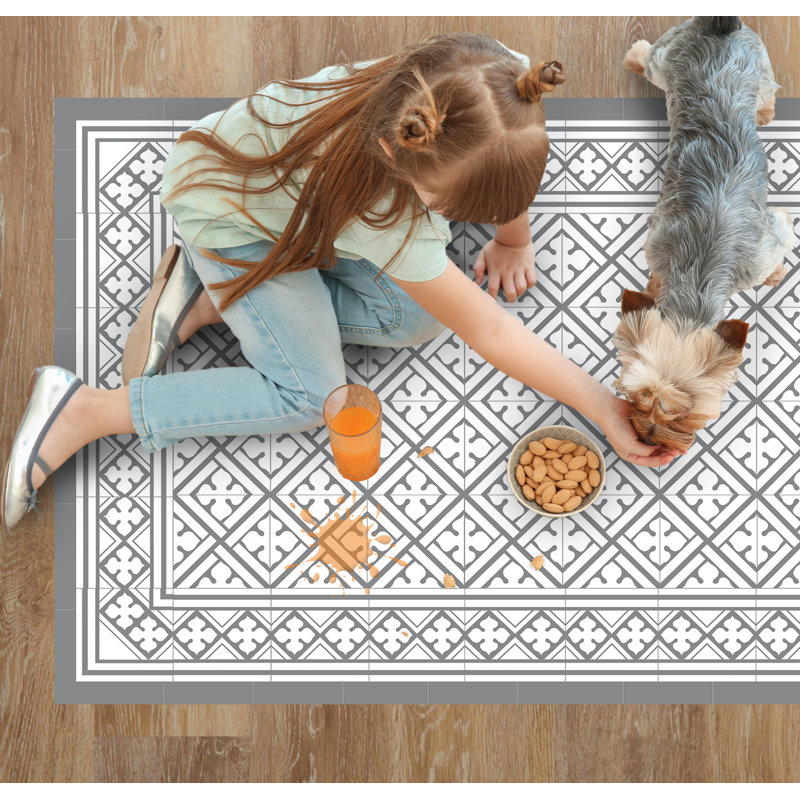 Harrigan Vinyl Machine Printed Area Rug, Runner 80 x 300cm