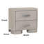 Table de chevet Celly avec ports USB et 2 tiroirs, bois de chêne blanc moderne