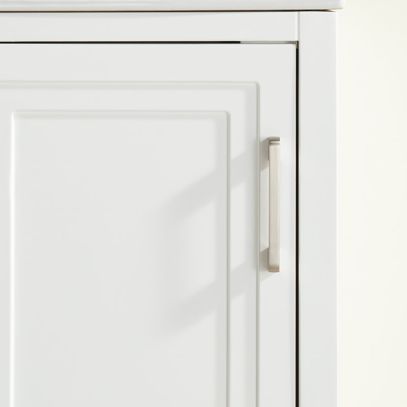 Meuble-lavabo autoportant en bois massif à fermeture douce pour salle de bain moderne
