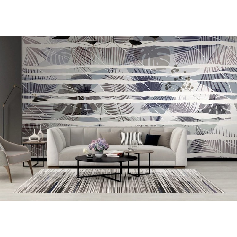 Papier peint floral amovible à motif de forêt tropicale Botanical Leaves, L 9 po x l 15 po