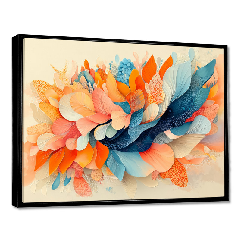 «Witten Ferms Dream Botanicals Pastel Fragments I», art mural botanique abstrait, Noir, Impression encadrée flottante