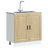 vidaXL Sink Base Cabinet Engineered wood Medium Adjustable Feet-201335651-201335663