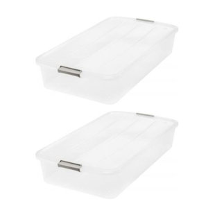 Ensemble de rangement en plastique sous le lit (Ensemble de 2)