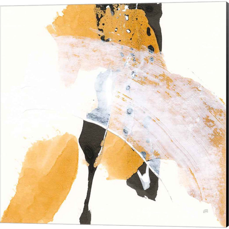 Abstract Orange and Black Canvas Art Set, 14" x 14"