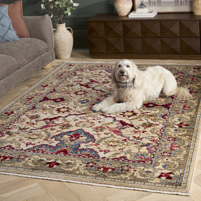 Tapis oriental performance Bisen, Ivory/Taupe, Rectangle 5 pi 1 po x 7 pi 5 po