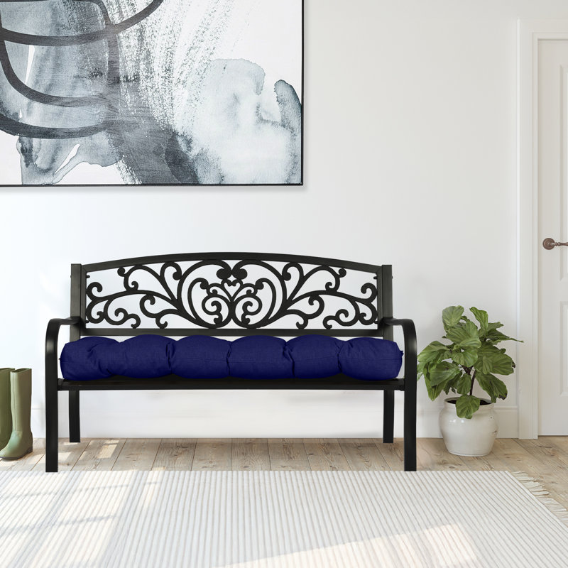 Coussin de banc d'extérieur H 5 po, Bleu très foncé, L 46 po x P 20 po