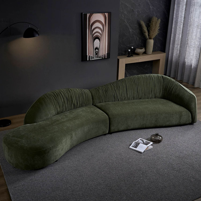 Canapé modulaire incurvé surdimensionné 145,67 po, Orienté à gauche (vu de face)