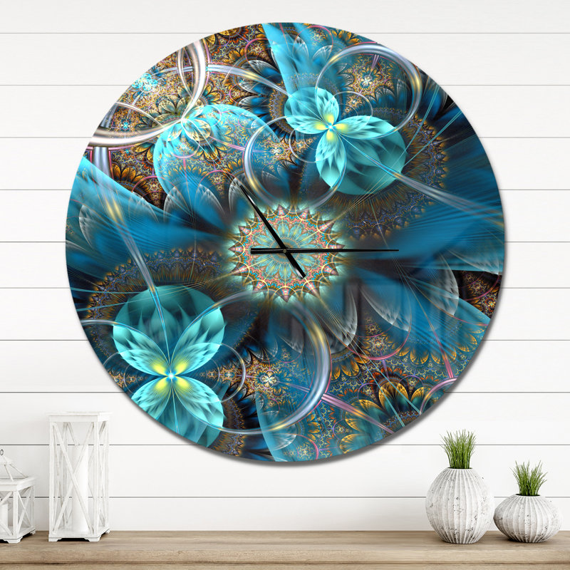 Horloge florale en métal Fractal, Grand