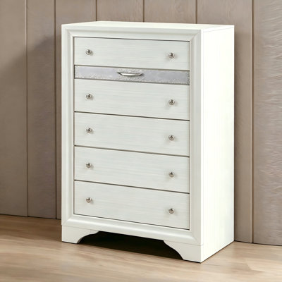 Commode blanche en bois massif avec tiroirs à bijoux
