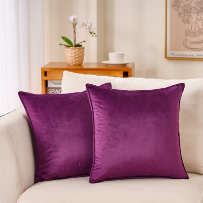 Flanged Square Velvet Pillow Cover