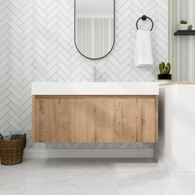 Meuble-lavabo simple 47,32 po avec plateau en résine Cybulski