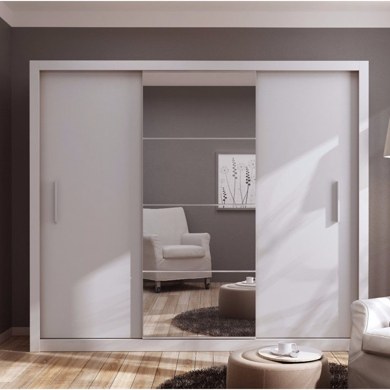 Terwilliger 3 Door Manufactured Wood Wardrobe, White